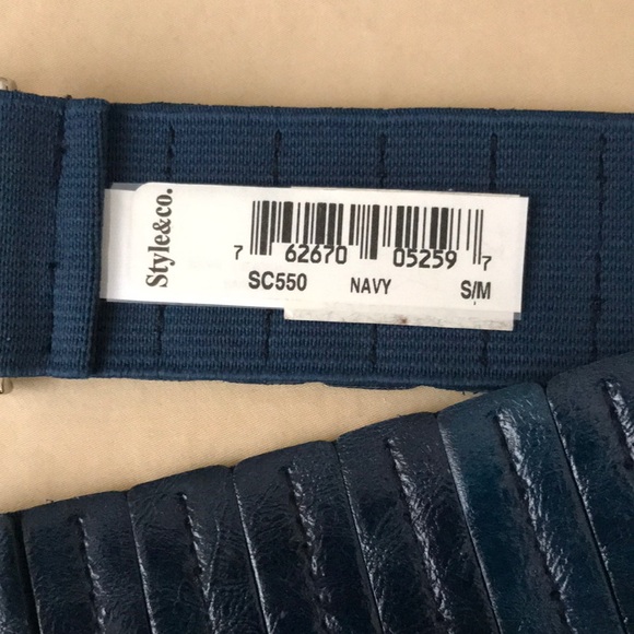 Style & Co Blue Stretchy Belt S - Picture 4 of 10